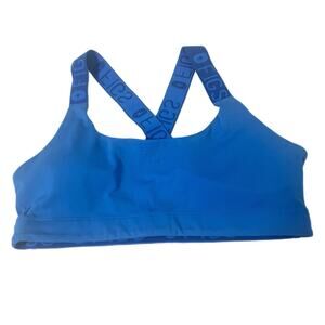 Figs Sports Bra Womens Blue Performance Underscrub Crossback Logo Large